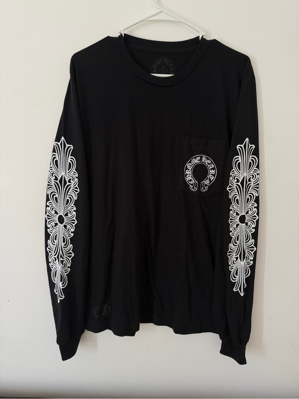 Chrome Hearts Black Long-Sleeve Pocket Tee